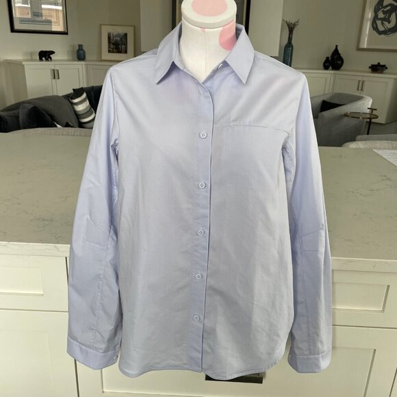 Lululemon Full Day Ahead Button Down LS Relaxed Fit Shirt Serene Blue Sz 6 - Picture 12 of 12
